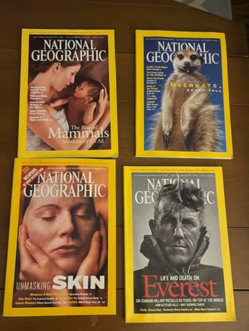 Set of 4 National Geographic Magazines from 2002/2003